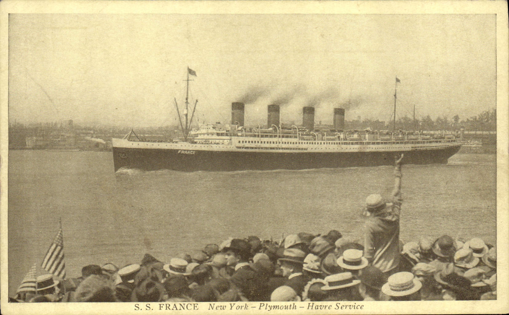 S.S. FRANCE — New York – Plymouth – Havre Service — French Line