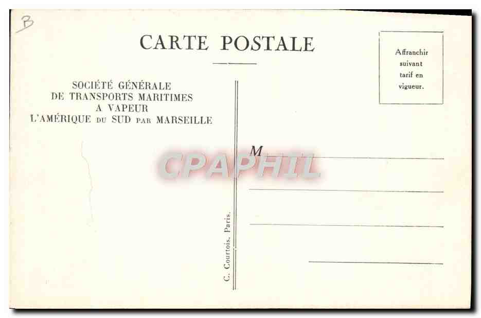 S.G.T.M. — "FLORIDA", Fumoir des 1ères classes — Société Générale de Transports Maritimes — Verso