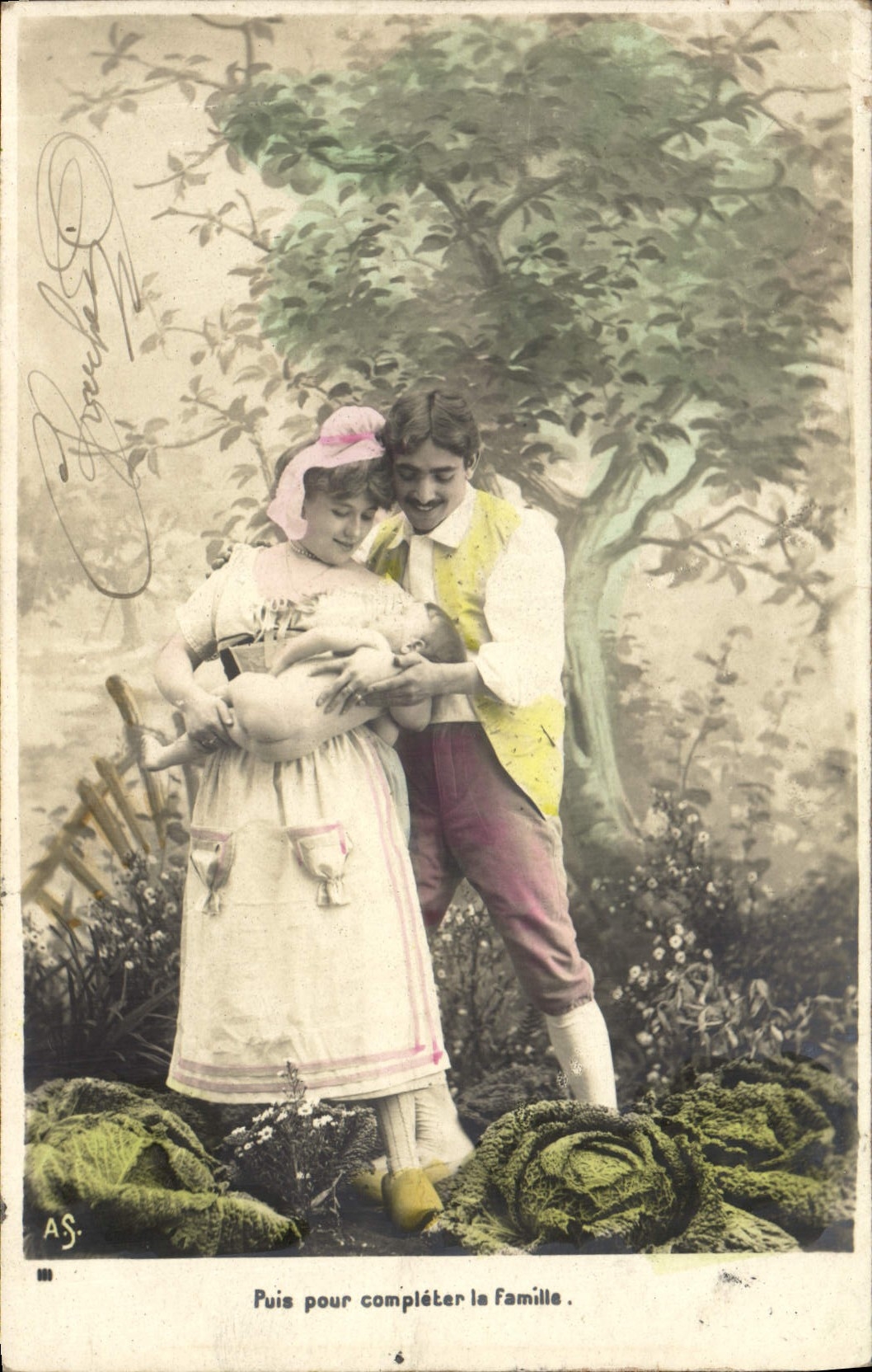 CPA Fantaisie Femme Choux Enfant