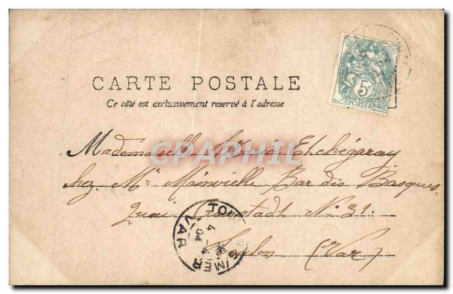 CPA Fantaisie Femme Choux Enfant — Verso