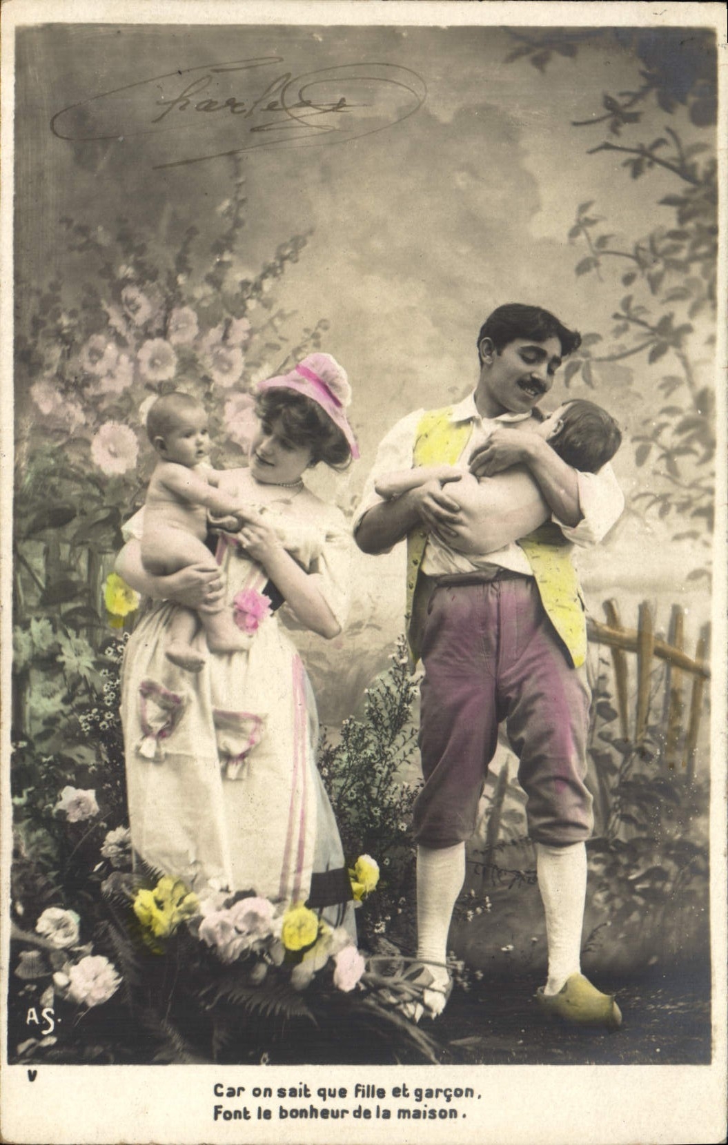 CPA Fantaisie Femme Choux Enfant