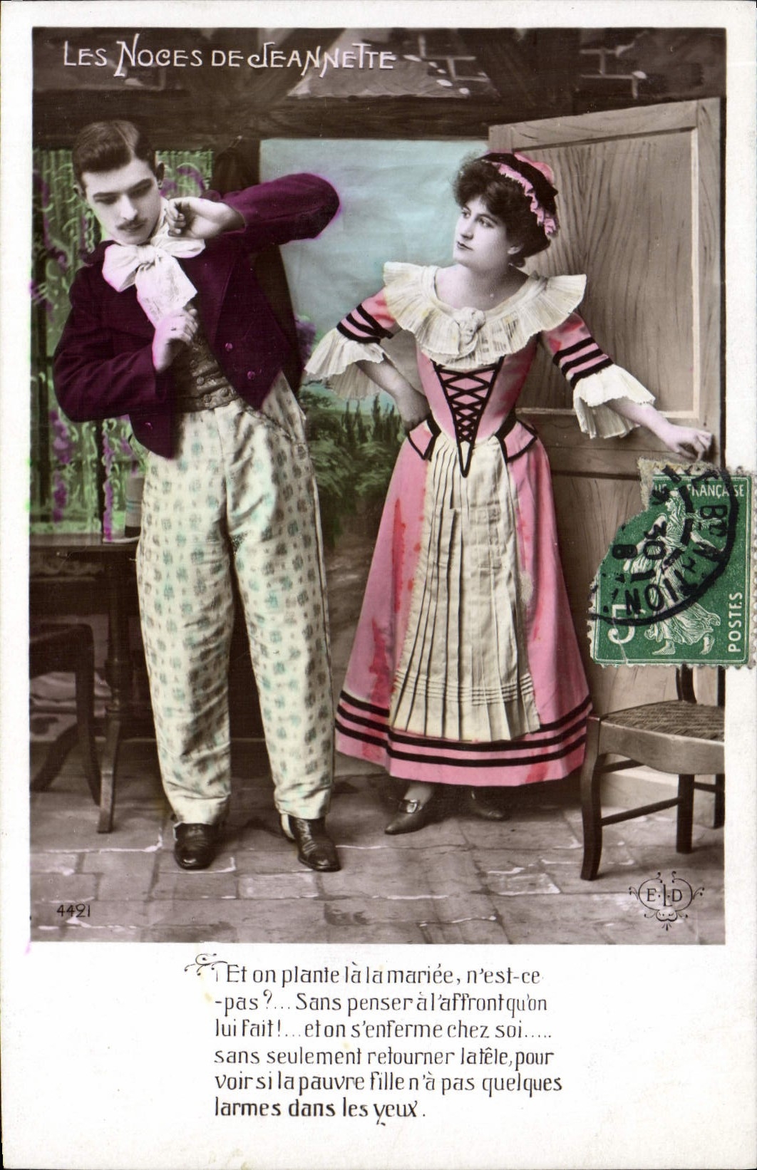 CPA Fantaisie Femme Les noces de Jeannette