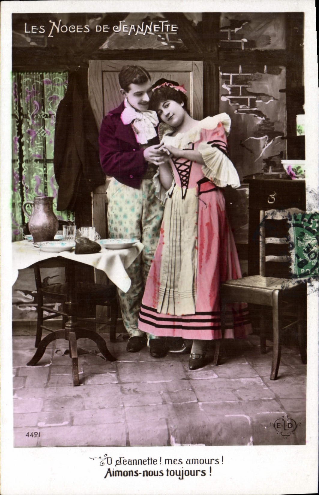 Les Noces de Jeannette — scène de couple dans une pièce — ELD, n° 4421