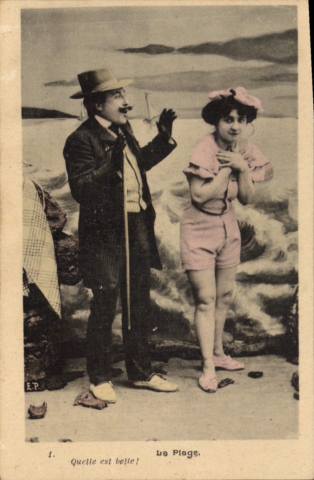 La Plage — scène de plage avec couple — E.P. n°1