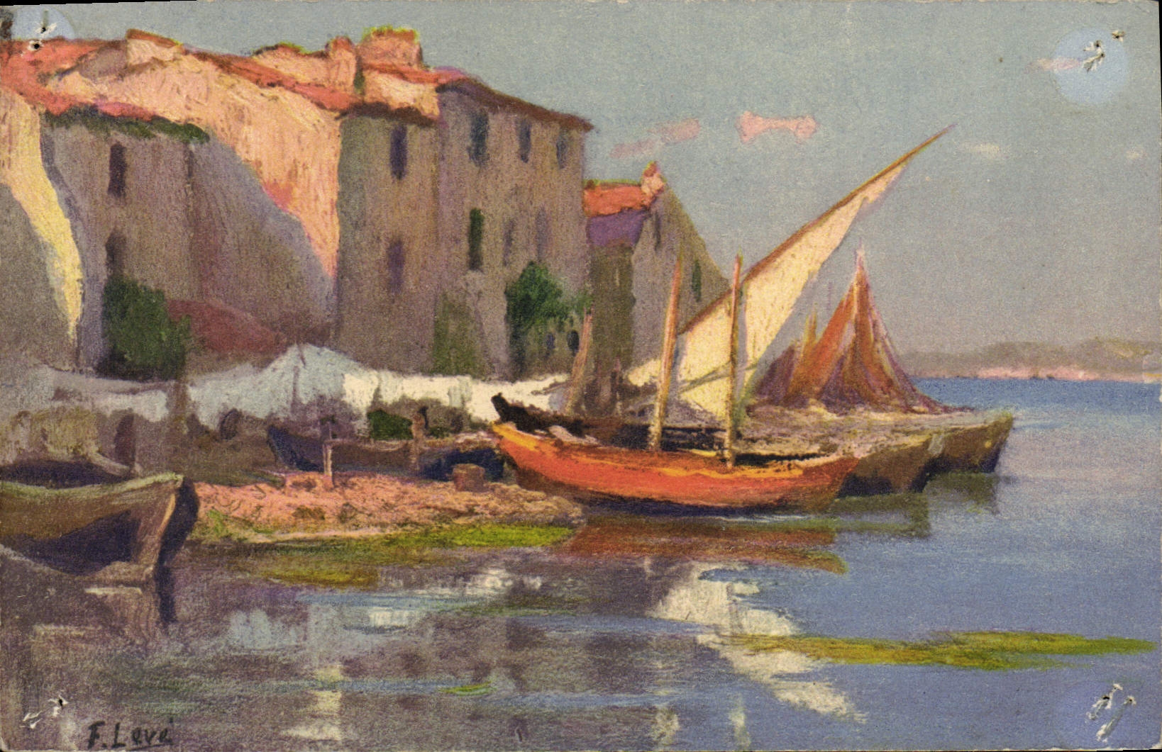 CPA Fantaisie Illustrateur Leve Martigues Quartier Brescon 
