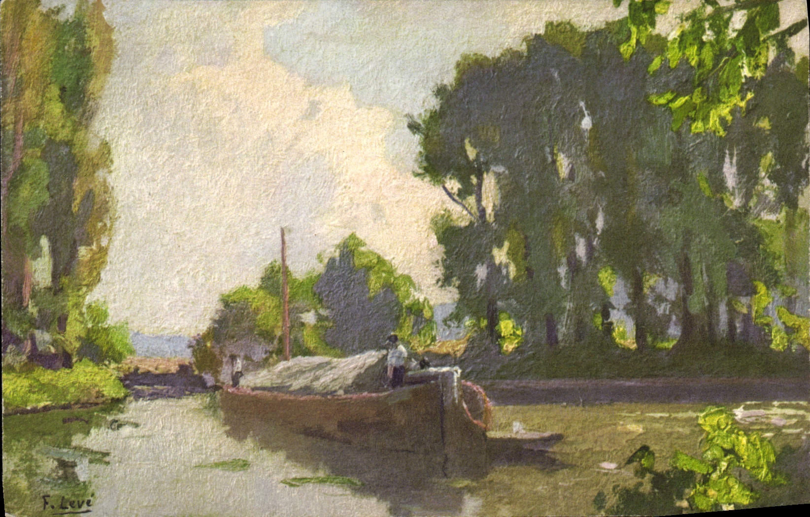 CPA Fantaisie Illustrateur Leve Bateau Peniche
