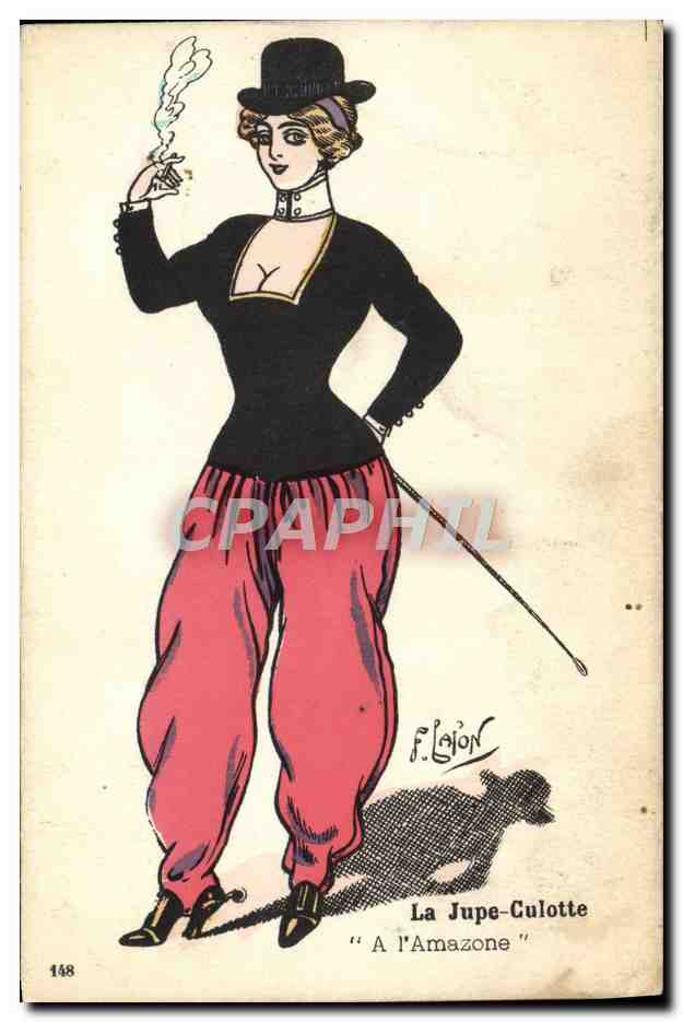 CPA Fantaisie Illustrateur Lafon Femme La jupe culotte A l'Amazone