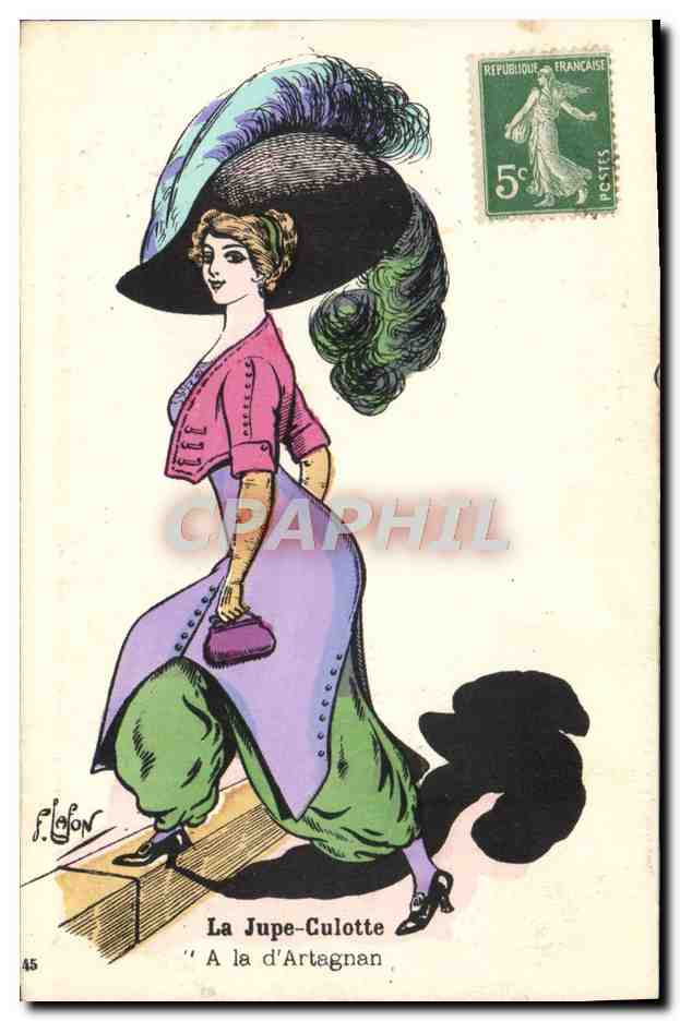 CPA Fantaisie Illustrateur Lafon Femme La jupe culotte a la d'Artagnan Artagnan Mousquetaire