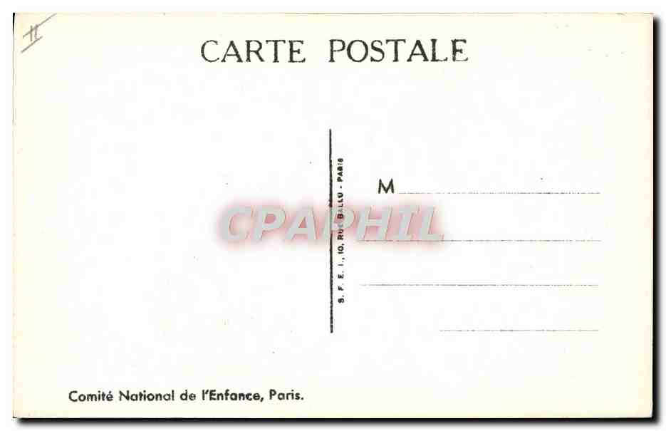 CPA Fantaisie Illustrateur Le Sourt Semaine nationale de l'enfance Le lievre et la tortue — Rückseite