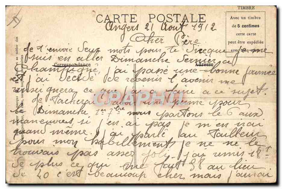 CPA Fantaisie Militaria Fuitibos Rapidos  — Rückseite