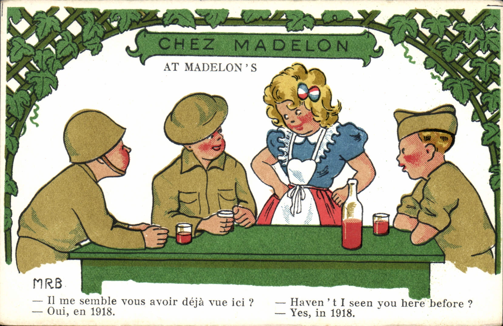 Chez Madelon — scène de café avec soldats — MRB, n°44-102