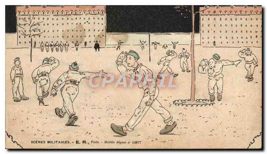 Scènes militaires — Éditeur E.R., Paris, Modèle déposé n° 14877
