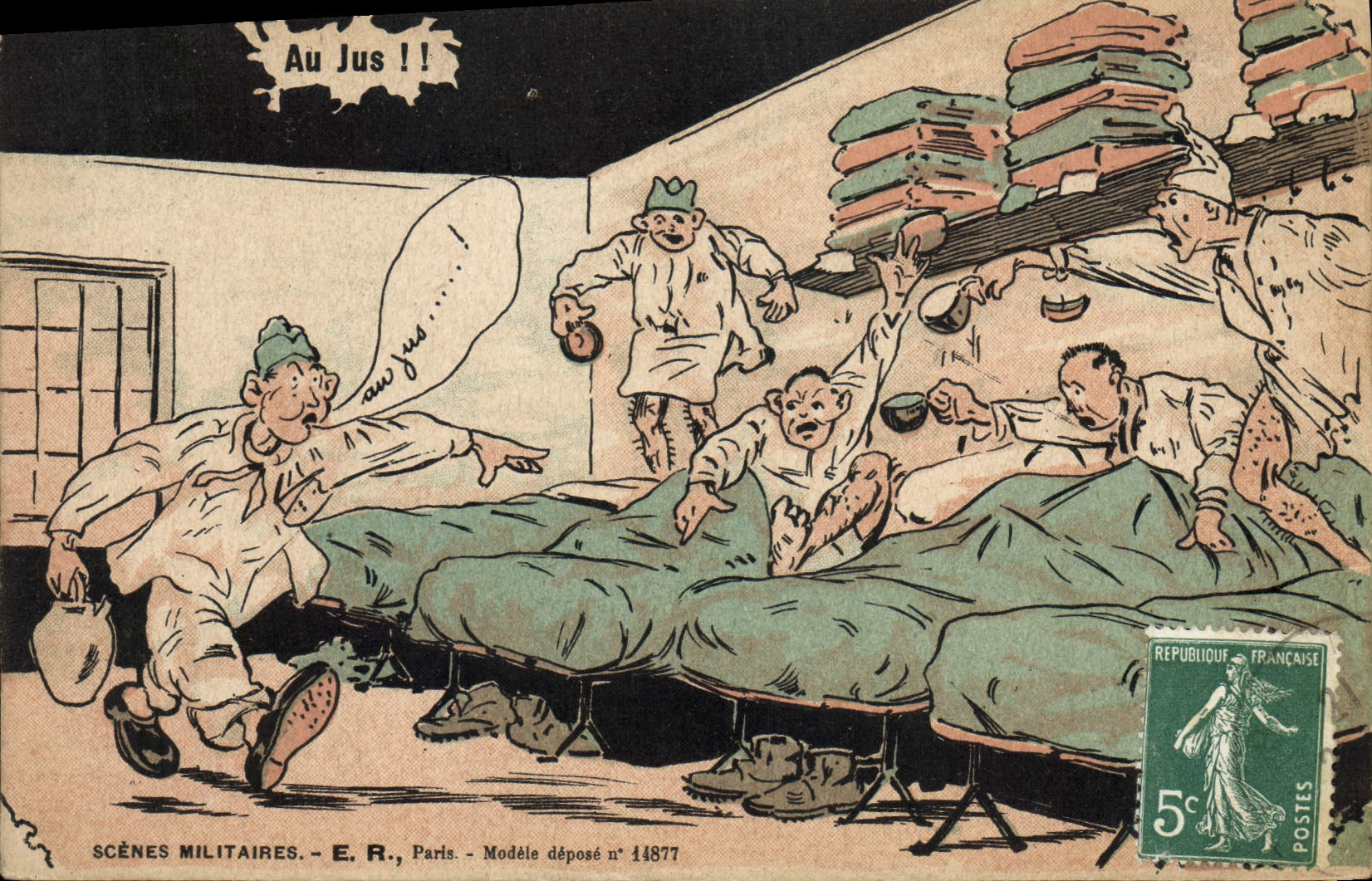 Scènes Militaires — Soldats en réanimation — E.R., Paris, Modèle déposé n° 14877