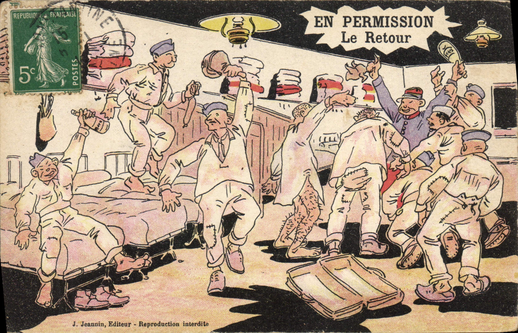 Soldats en permission — Le Retour — J. Jeannin, Editeur