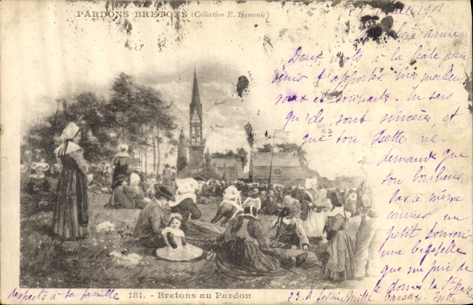 CPA Bretons au pardon Folklore