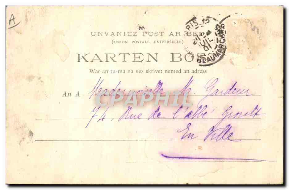 CPA Bretons au pardon Folklore — Verso