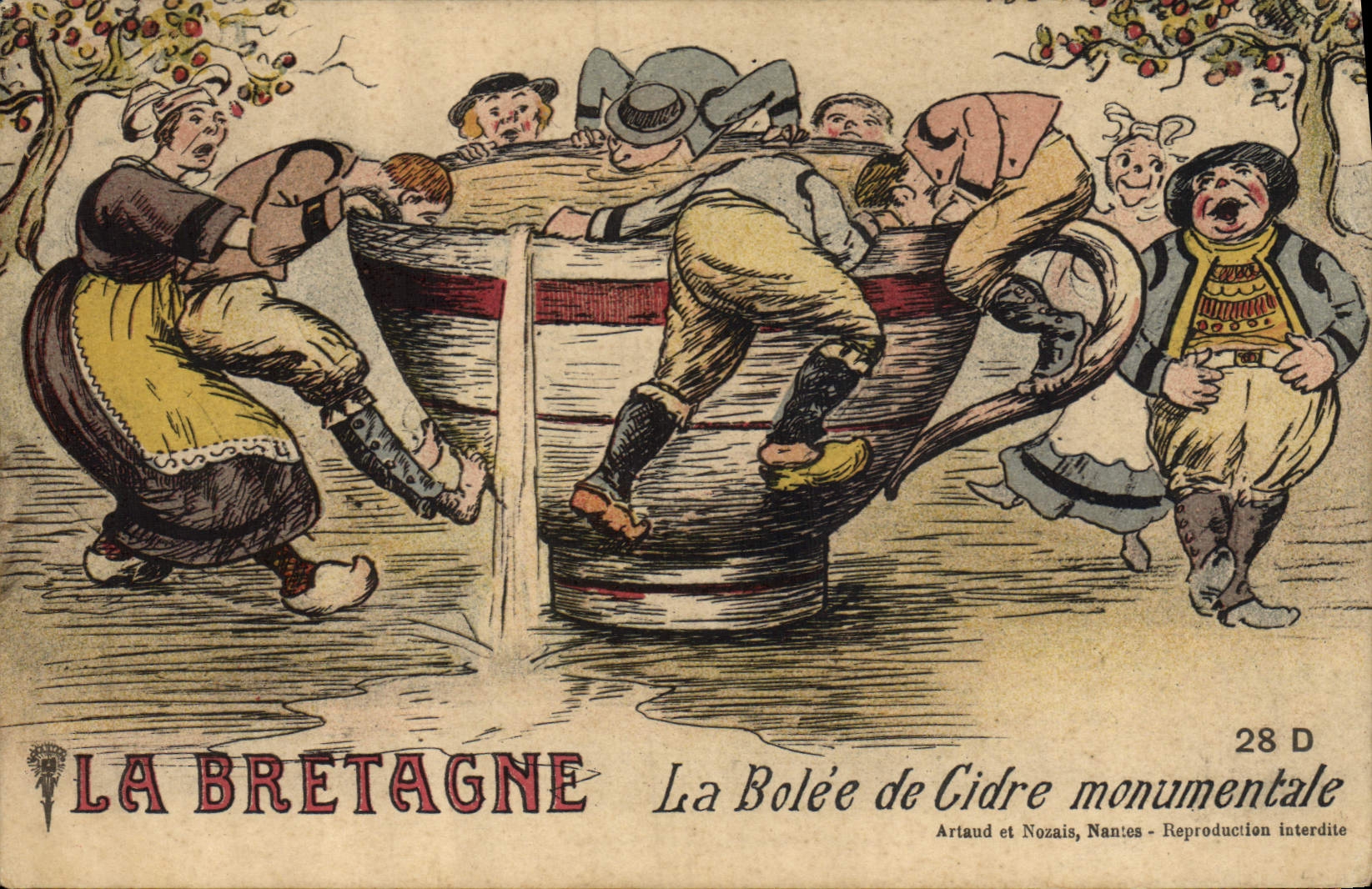 CPA Bretagne La bolee de cidre monumentale Folklore