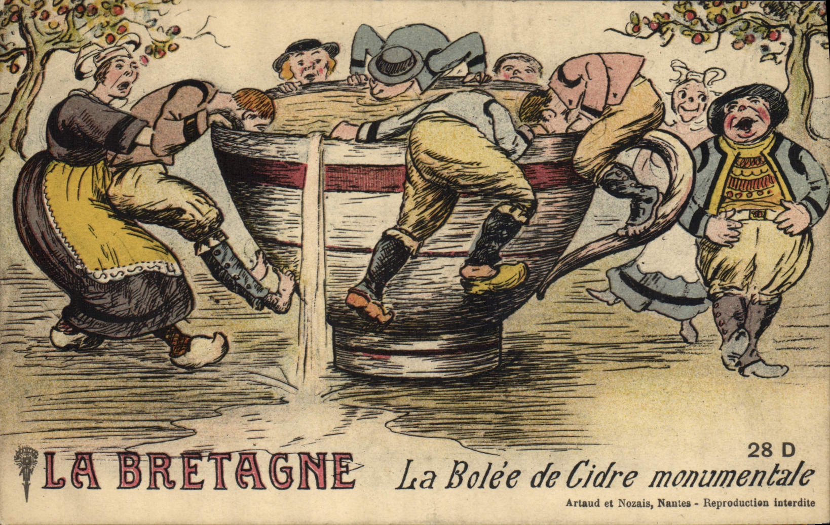 CPA Bretagne La bolee de cidre monumentale Folklore