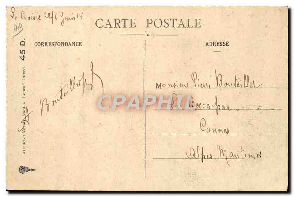 CPA Bretagne Kenavo Folklore Train Brest  — Verso