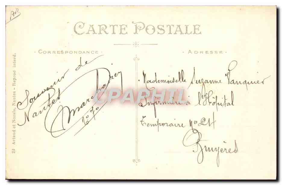 CPA Bretagne La dame touriste Folklore — Verso