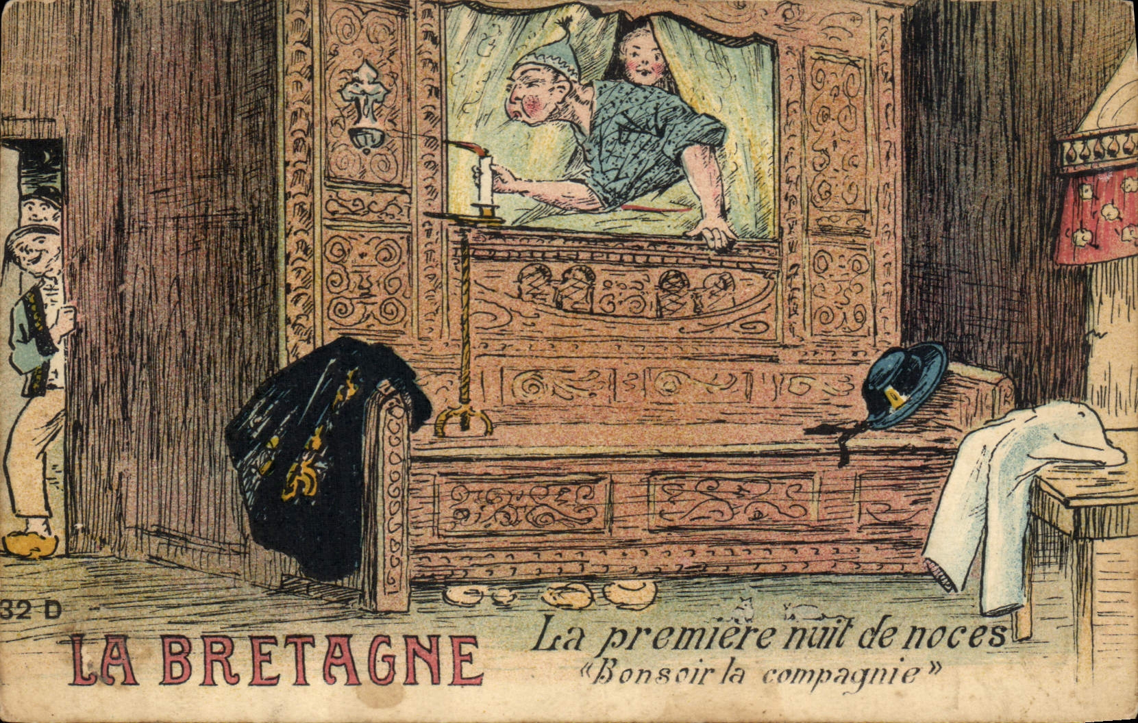 CPA Bretagne La premiere nuit de noces Folklore