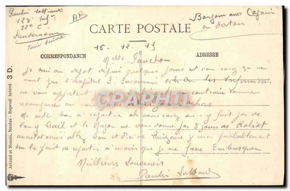 CPA Bretagne Chasse aux poux Folklore — Verso