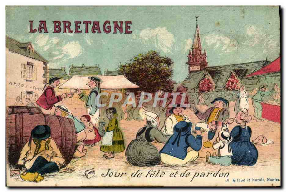 CPA Bretagne Jour de fete et de pardon Folklore
