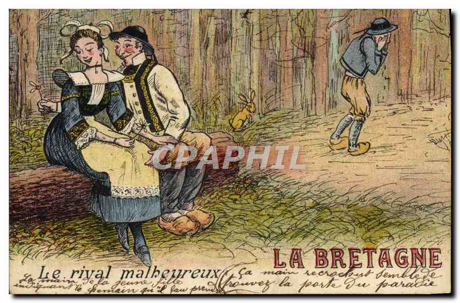 CPA Bretagne Le rival malheureux Folklore