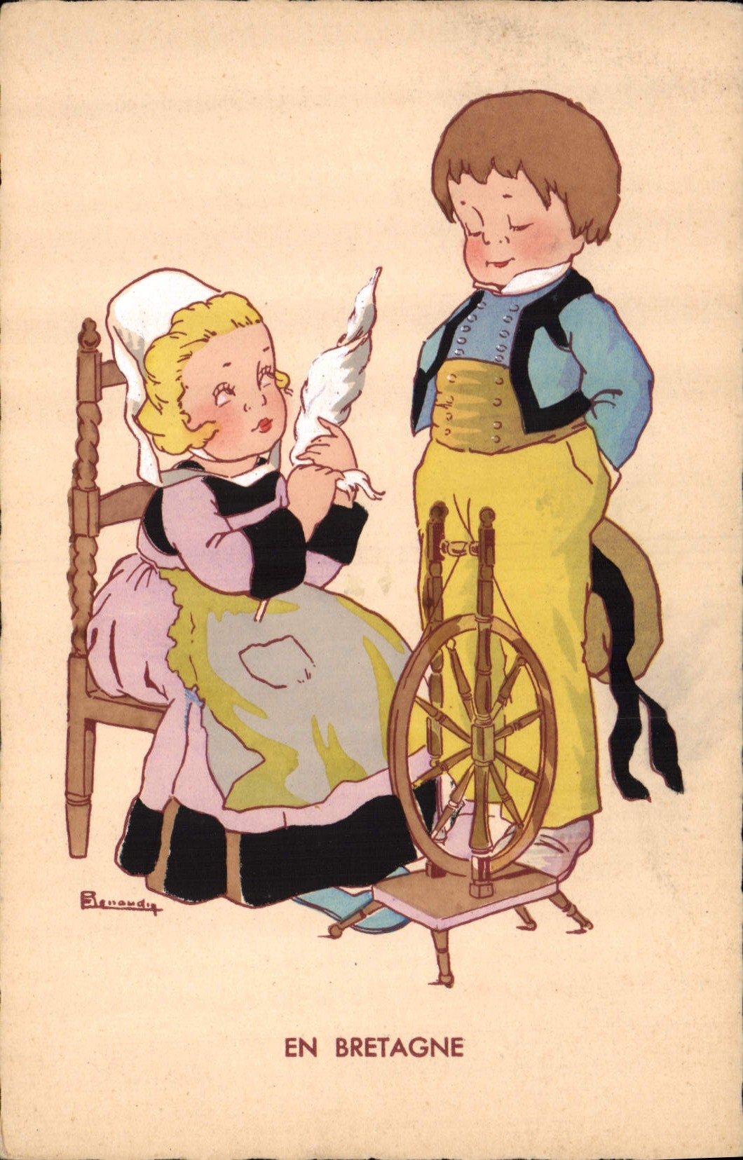 CPA Enfants Bretagne Folklore