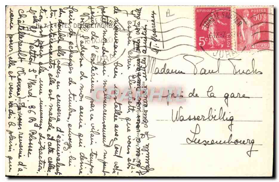 CPA Tetes de Bretagne Folklore — Verso
