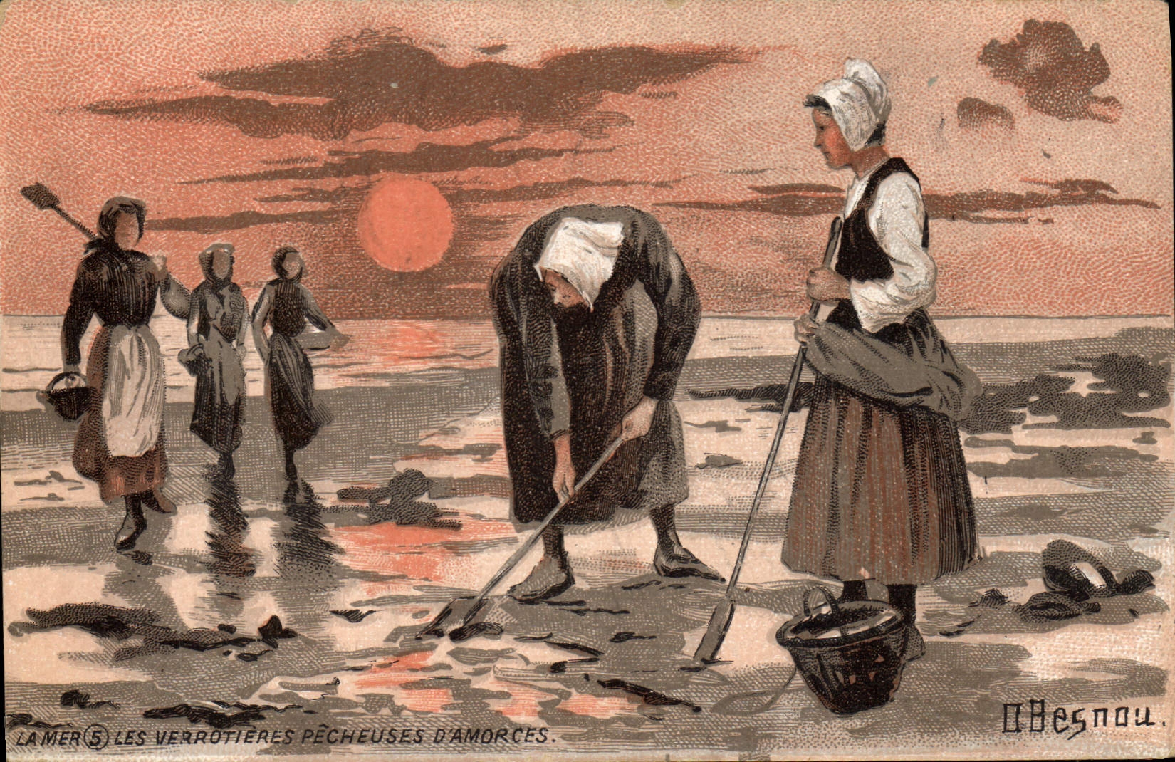 CPA Bretagne Les Verrotieres pecheuses d'amorces Folklore
