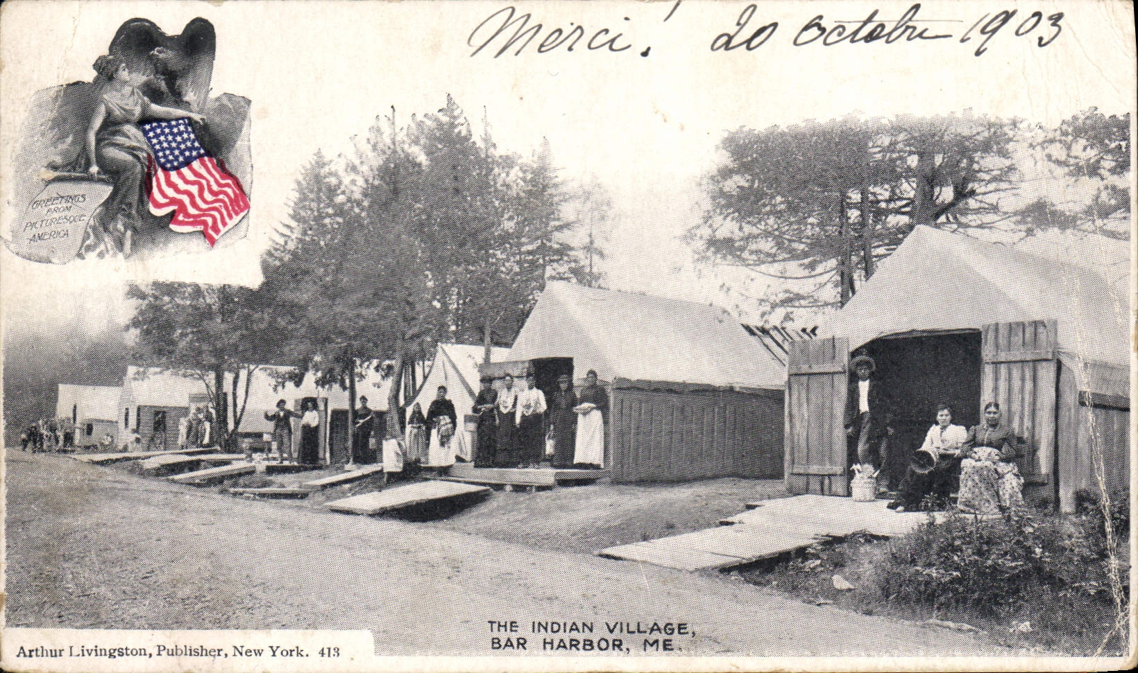 CPA Indiens The Indian village Bar Harbor ME