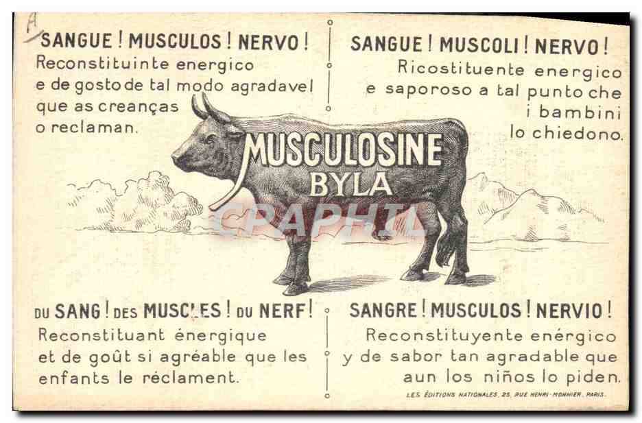 CPA Indiens Publicite Musculosine Byla  — Rückseite