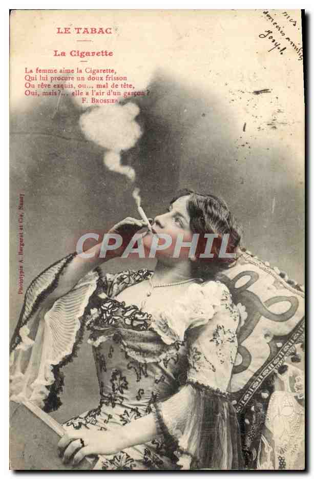 CPA Folklore Femme le tabac La cigarette Tabac 