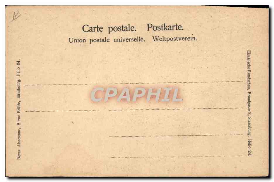 CPA Folklore Alsace Tabac  — Verso