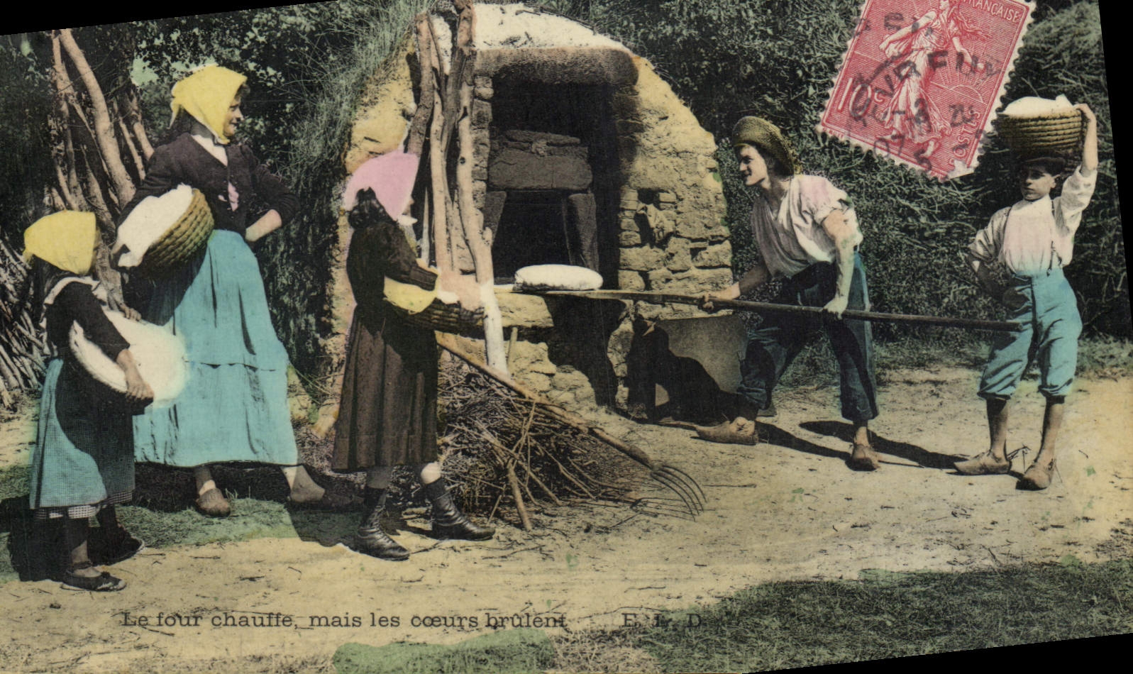 Scène de vie rurale — Le four chauffe, mais les cœurs brûlent — E. L. D.