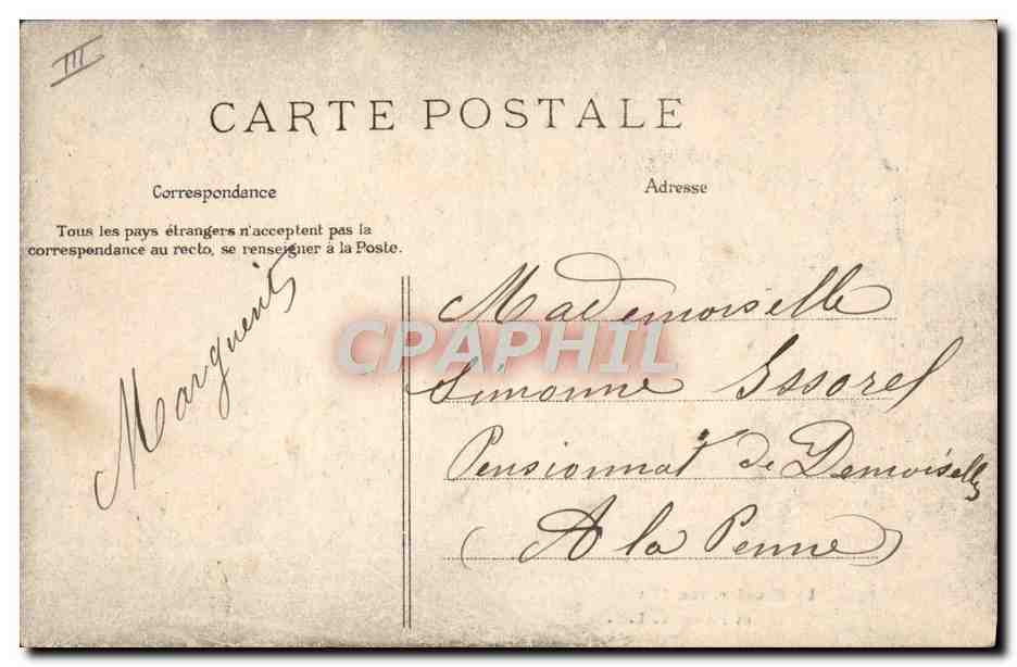 CPA Le meunier son fils et l'ane  — Verso