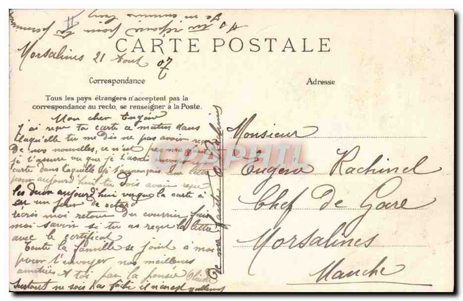 CPA Le passeur Folklore  — Verso