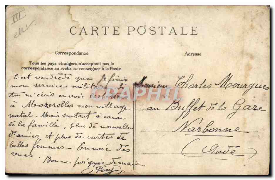 CPA Le laboureur  — Rückseite