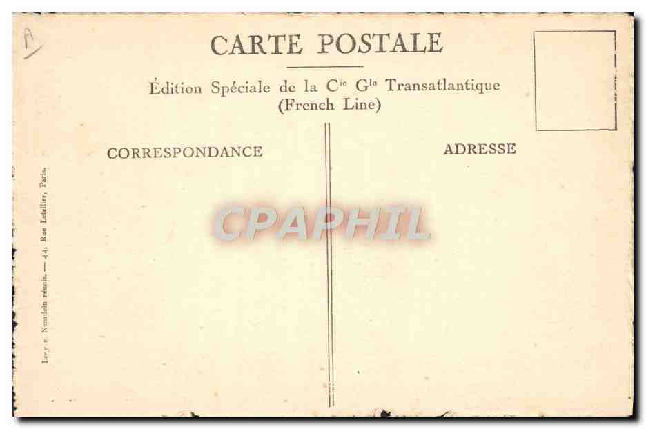 S/S France — Havre-New York — Édition Spéciale de la C° G° Transatlantique (French Line) — Reverso