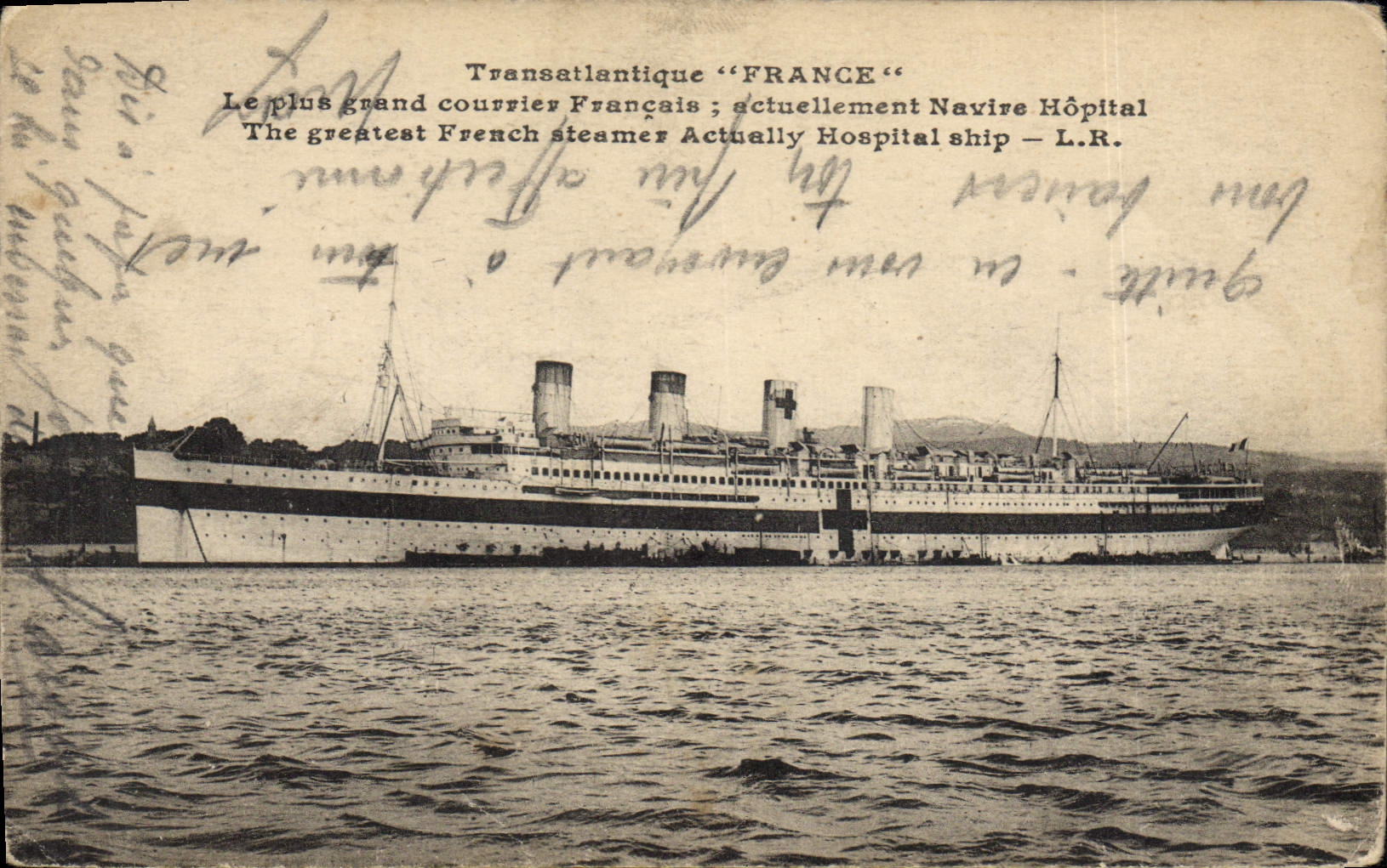 CPA Bateau Paquebot Transatlantique France Actuellement navire hopital