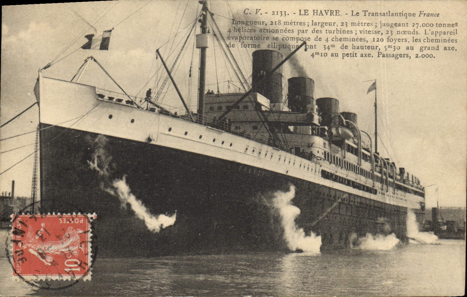 Le Transatlantique France — Le Havre — C.V. 2133