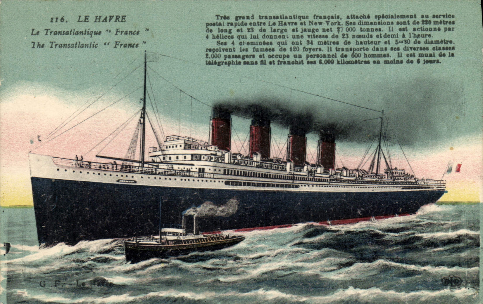 CPA Bateau Paquebot Le Havre Transatlantique France 