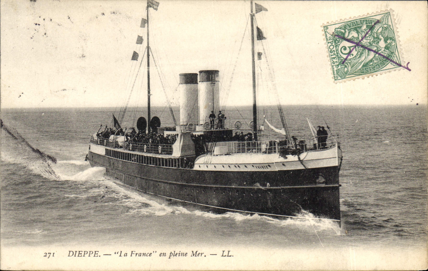 Dieppe — 'La France' en pleine Mer — LL.