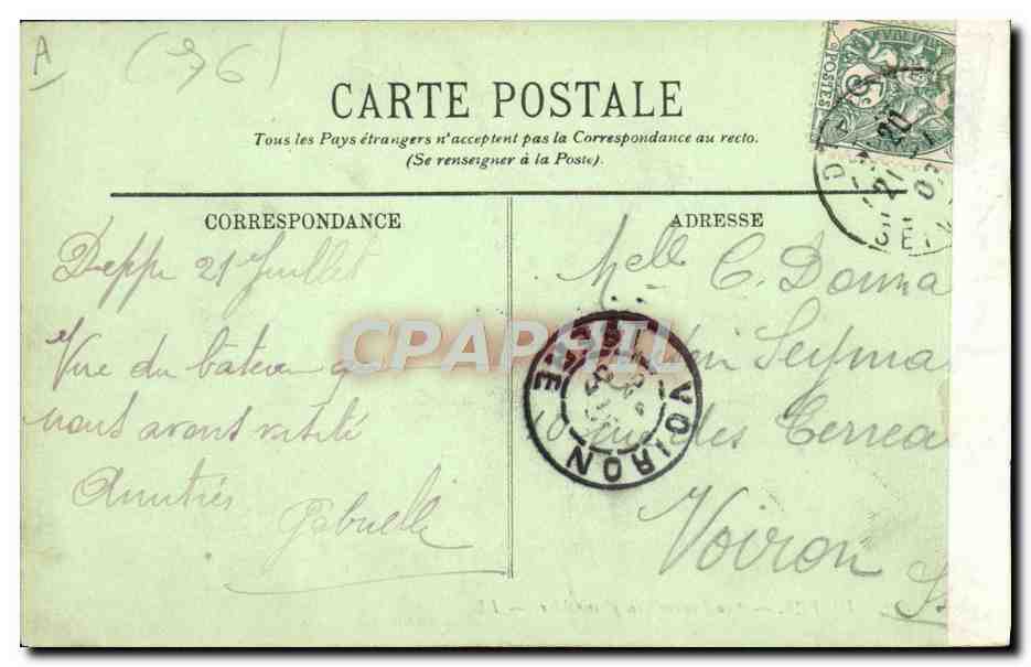 Dieppe — 'La France' en pleine Mer — LL. — Reverso