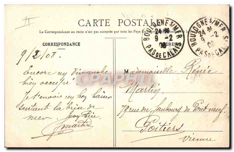 CPA Bateau Boulogne sur Mer Le vapeur Holland a quai — Verso