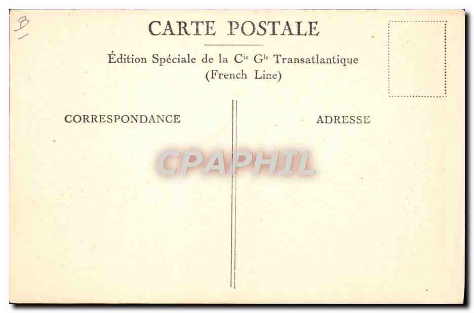 CPA Bateau Paquebot Ile de France Chapelle  — Verso