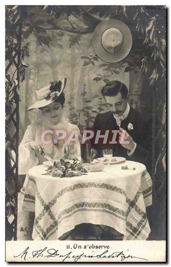 Couple au dîner — scène de jardin — AS, n°11