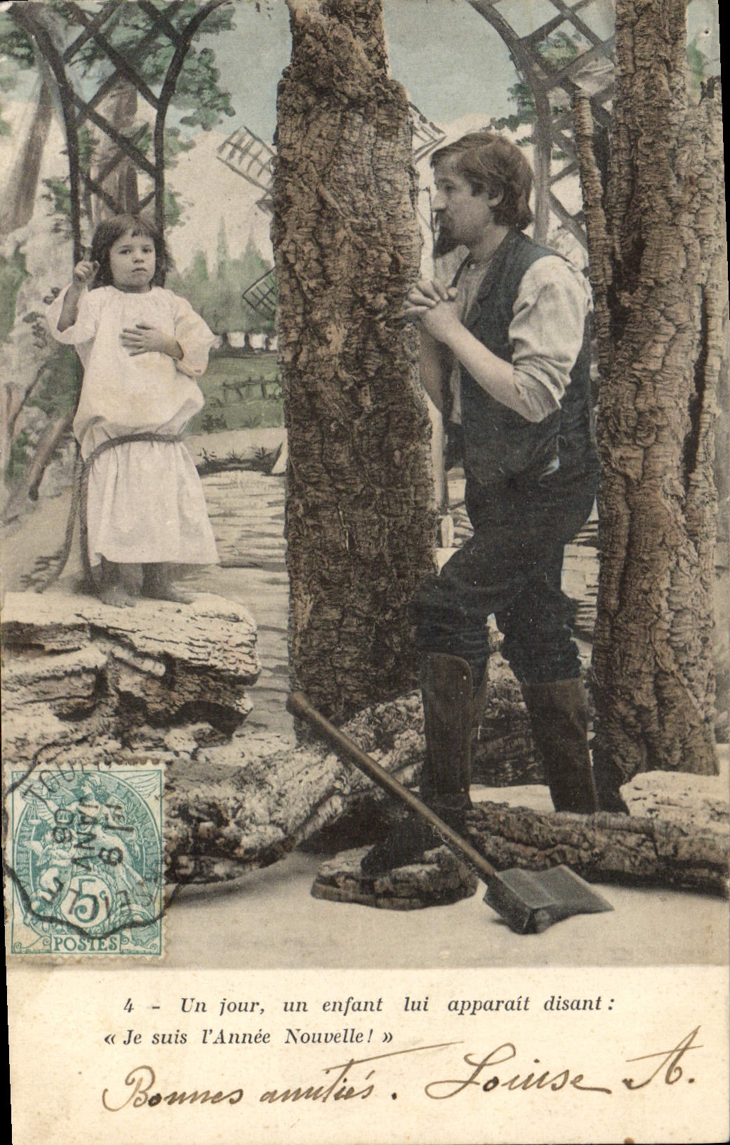 CPA Fantaisie Enfant Homme L'annee nouvelle