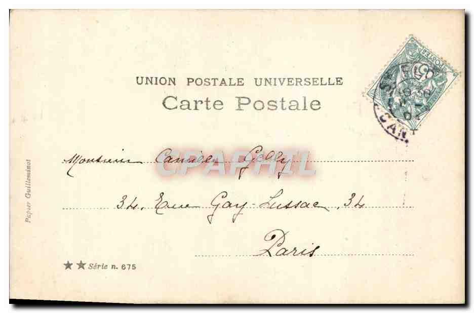 CPA Fantaisie Femme Mandolinata — Verso